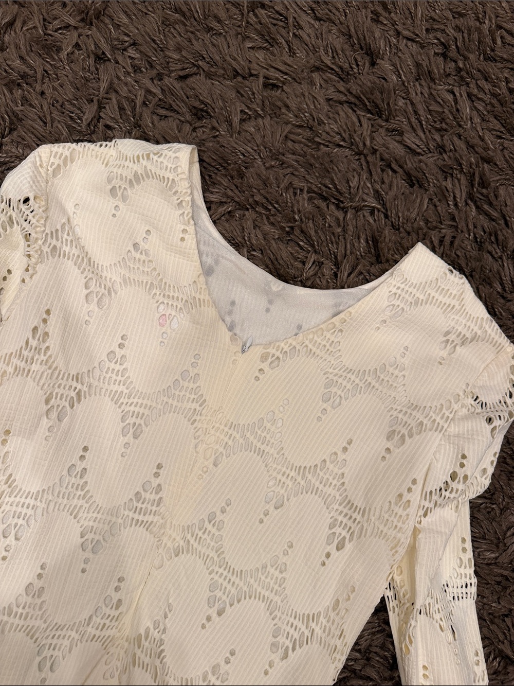 Joseph Ribkoff Cream Crochet Lace Maxi Dress Size 14 - Picture 6 of 10